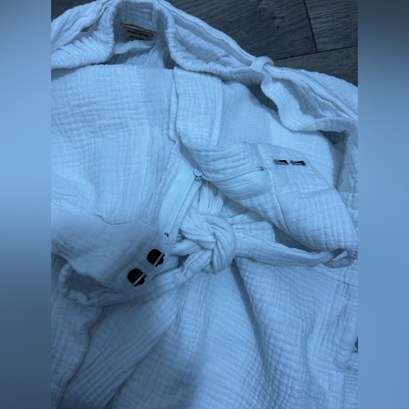 Magaschoni White Organic Cotton Tie Up Pants - Picture 5 of 5